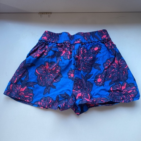 Crewcuts Girls Size 8 Linen Blend Floral Shorts Blue and‎ Pink Flowers - Picture 7 of 7